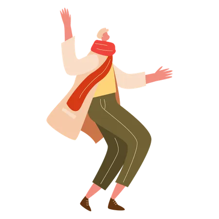 Man With Autumn Clothes  Illustration