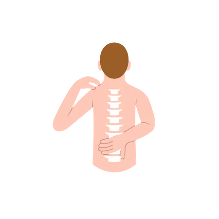 Man with back bone pain  Illustration