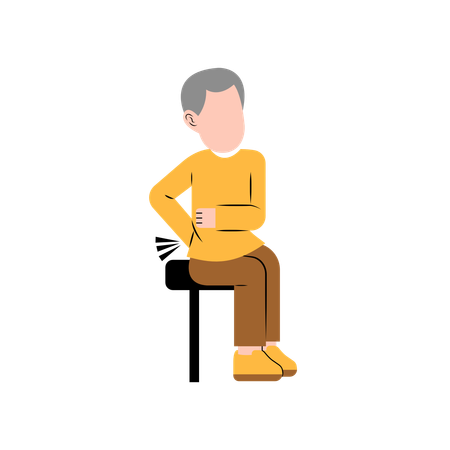 Man with back bone pain  Illustration