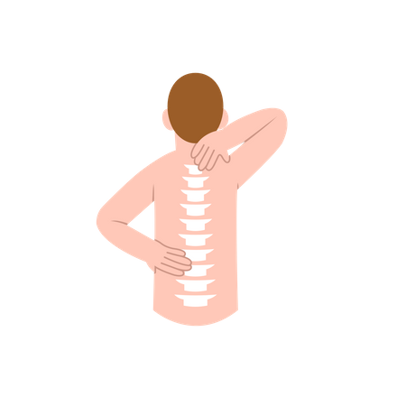 Man with back joint pain  Illustration