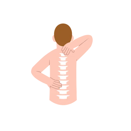 Man with back joint pain  Illustration