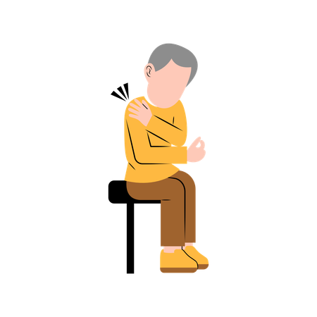 Man with back joint pain  Illustration