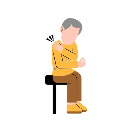 Man with back joint pain  Illustration