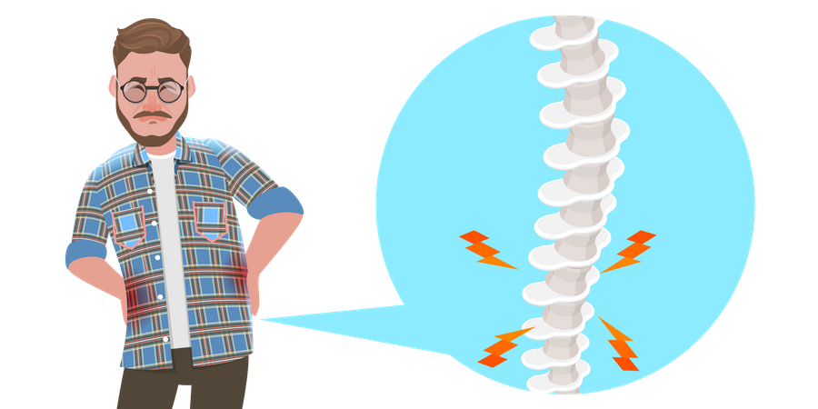 Man With Back Pain  Illustration