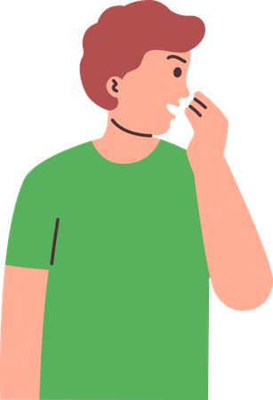 口臭のひどい男性  イラスト