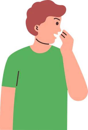 口臭のひどい男性  イラスト