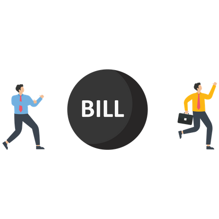 Man with Bill Crisis  Illustration