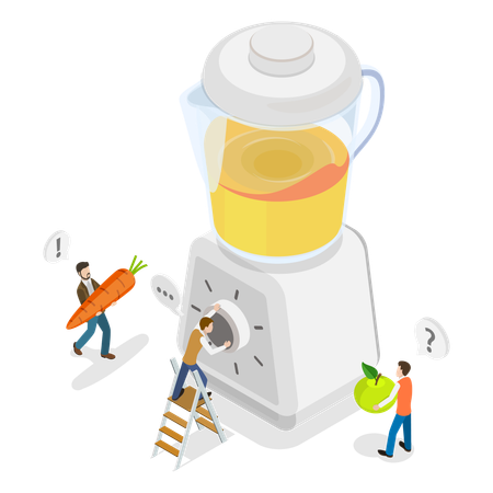 Man with Blender machine  Illustration