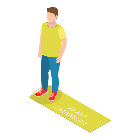 Man with Body Mass Index BMI Classification Chart  Illustration