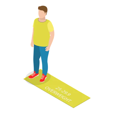 Man with Body Mass Index BMI Classification Chart  Illustration