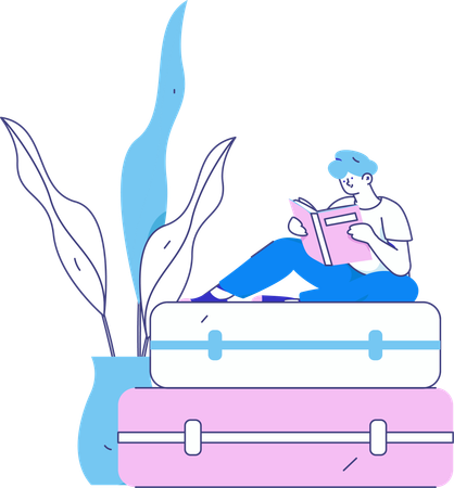 Man With Book  Illustration