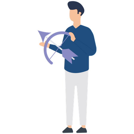 Man with Bow and arrow  Illustration
