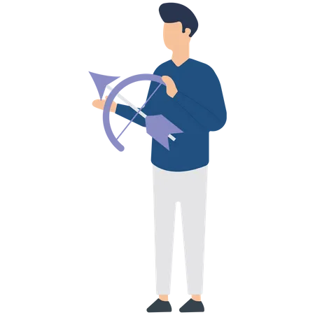 Man with Bow and arrow Illustration