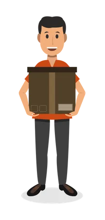 Man With Box  Illustration