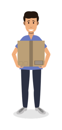 Man With box Illustration