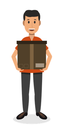 Man With Box  Illustration