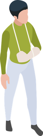 Man with broken arm  Illustration