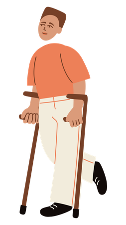 Man with broken leg  Illustration