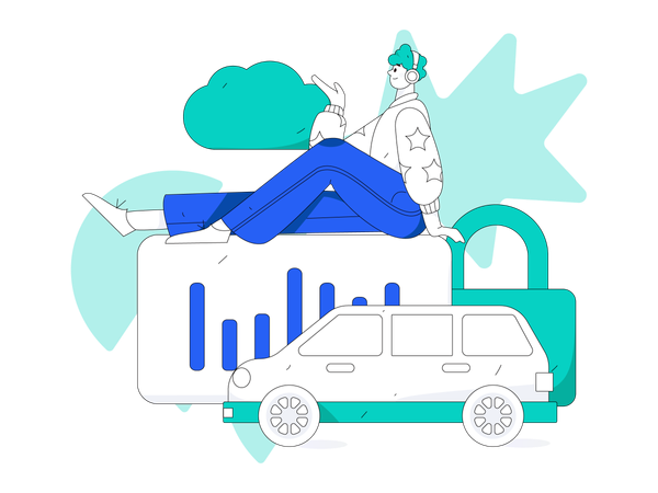 Man with business analysis report  Illustration