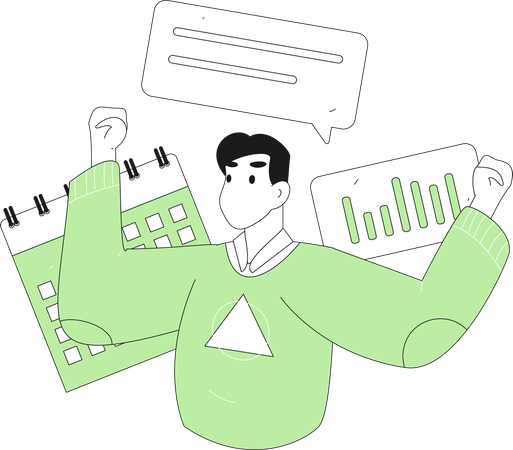 Man with Business calendar  Illustration