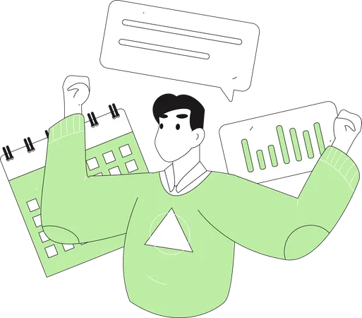 Man with Business calendar  Illustration