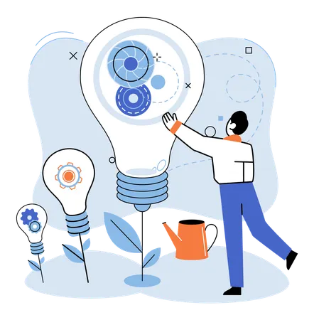 Man with business idea  Illustration