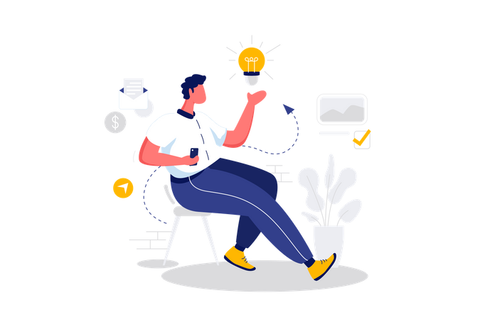 Man with business idea  Illustration