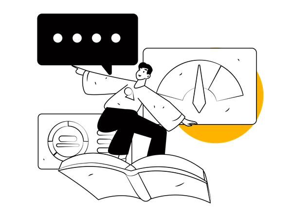 Man with business performance  Illustration