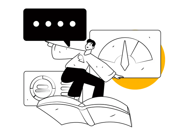 Man with business performance  Illustration