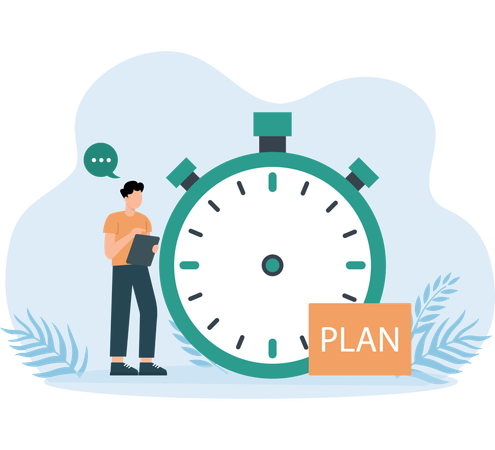 Man with Business Plan  Illustration