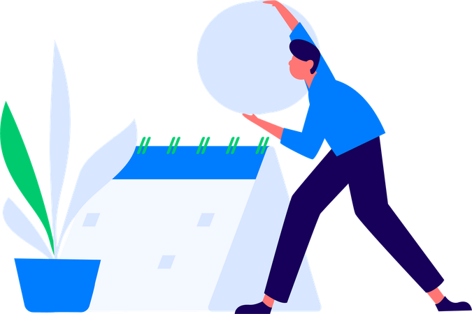 Man with Business Program  Illustration