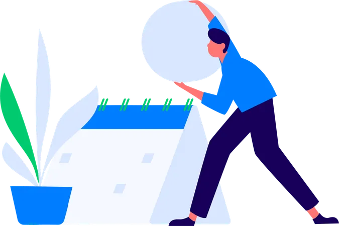 Man with Business Program  Illustration