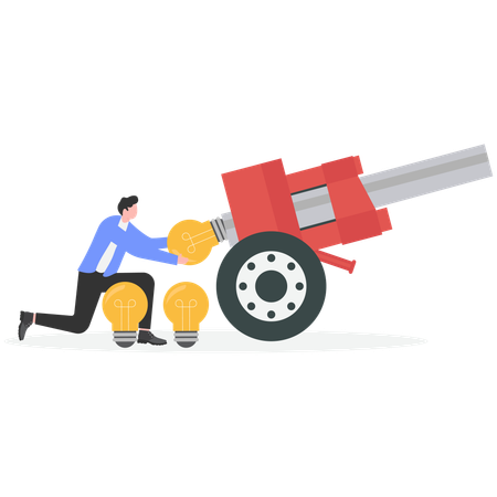 Man with Business Strategy  Illustration