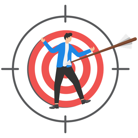 Man with business target  Illustration