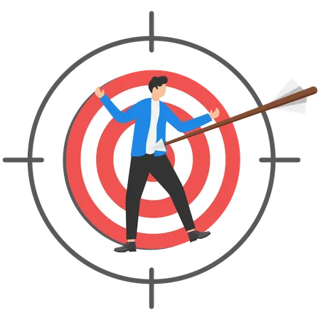 Man with business target  Illustration