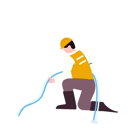 Man with cable  Illustration