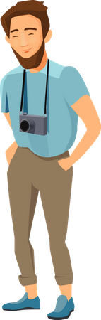 Man With Camera  Illustration