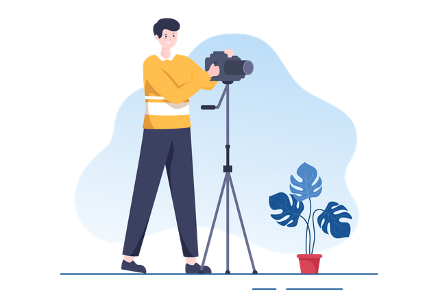 Man with camera  Illustration