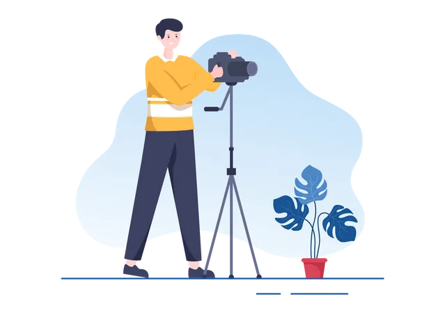 Man with camera  Illustration