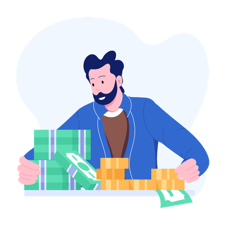 Man with cash  Illustration