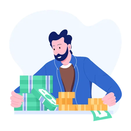 Man with cash  Illustration