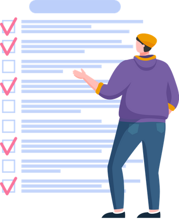 Man with Check list  Illustration
