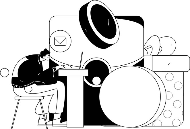 Man with Chinese envelope  Illustration
