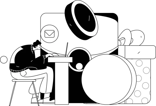 Man with Chinese envelope  Illustration