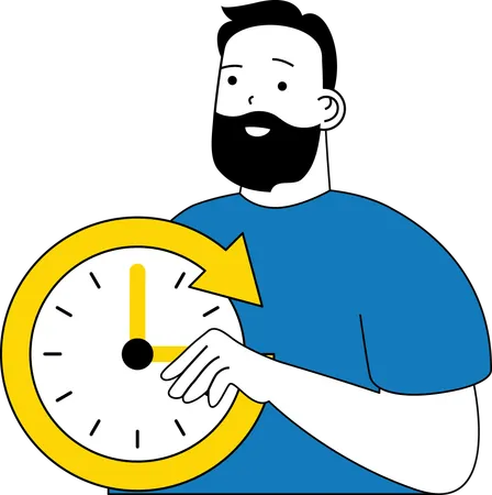 Man with clock  Illustration