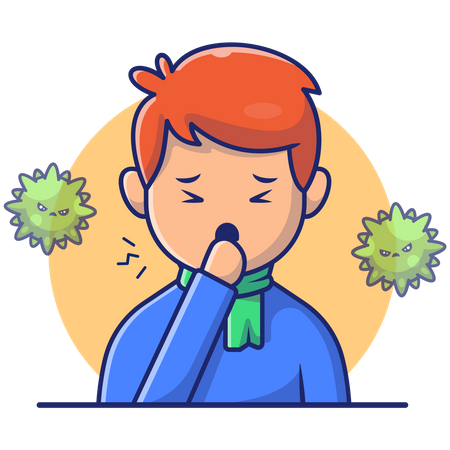 Man with Covid symptom  Illustration