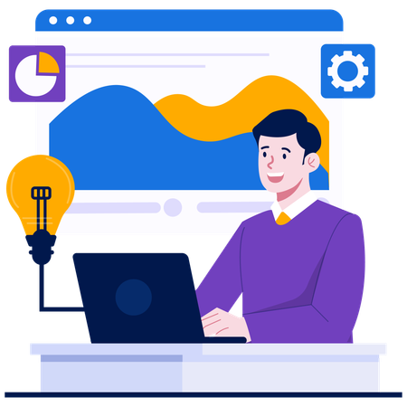 Man with Creative Insights  Illustration