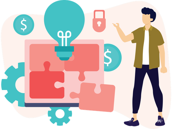 Man with creative Solutions  Illustration