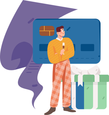 Man with Credit card payment  Illustration