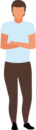 Man with crossed arms on chest  Illustration